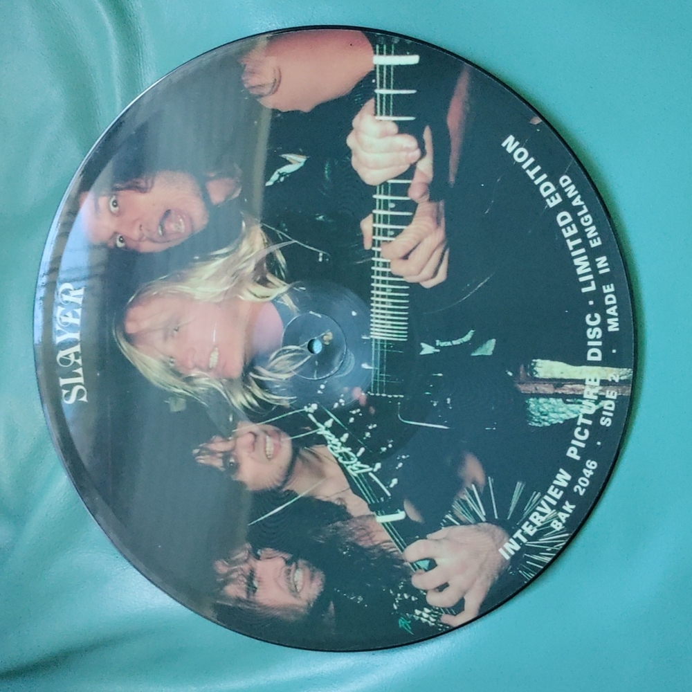 🧿🧿🧿 SOLD🧿🧿🧿 VINTAGE ☠️SLAYER💀RARE LIMITED EDITION INTERVIEW PICTURE DISC ALBUM - Picture 1 of 2